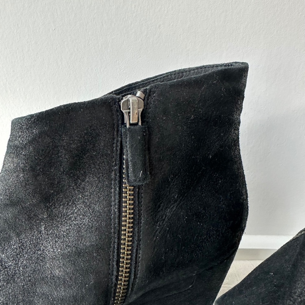 Eileen Fisher Black Suede Platform Block Heel Ankle Boots Women's Size 10 - Picture 6 of 9